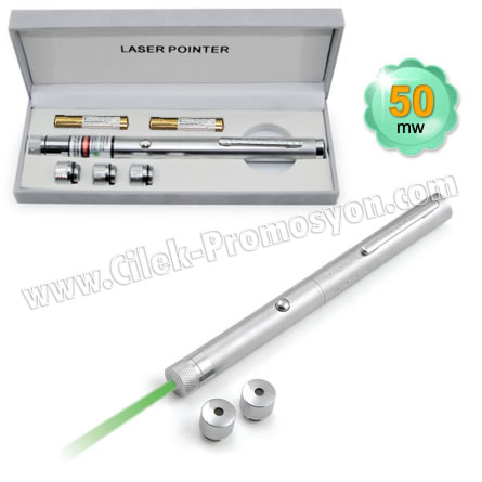50 Mw Yeşil Lazer Pointer 3 Başlıklı
