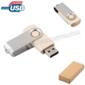 Toptan Ucuz Promosyon Ahşap Flash Bellek 8 GB - Metal Koruyuculu AFB3283-8