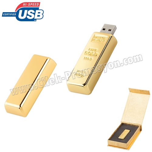 Altın Flash Bellek 8 GB - Külçe Altın Formunda - Metal