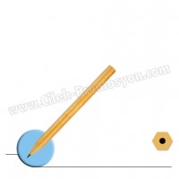 Ucuz Promosyon Kısa Kurşun Kalem - Köşeli Kesim & Yarım Boy GVK4564