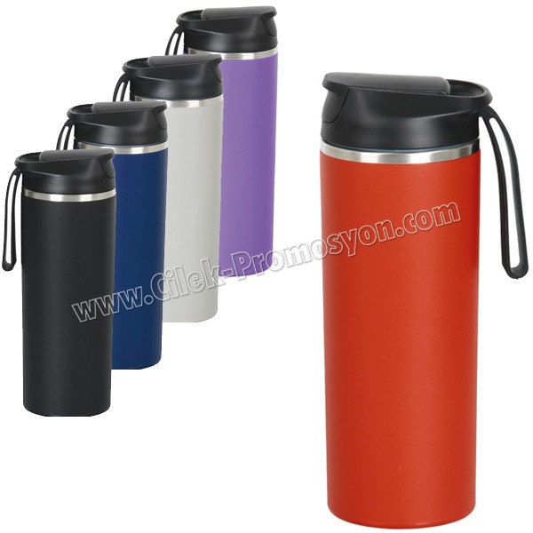 Kulpsuz Devrilmez Termos Bardak - Kupa - Mug 480 mL - Metal