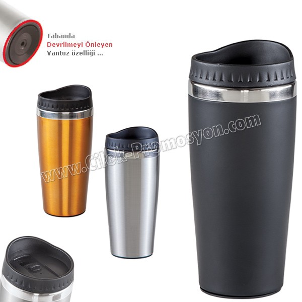 Kulpsuz Devrilmez Termos Bardak - Kupa - Mug 450 mL - Metal