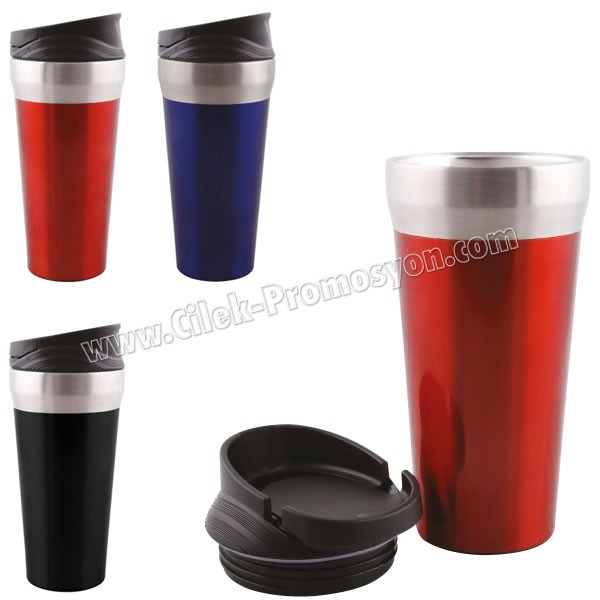 Kulpsuz Termos Bardak - Kupa - Mug 370 mL - Metal