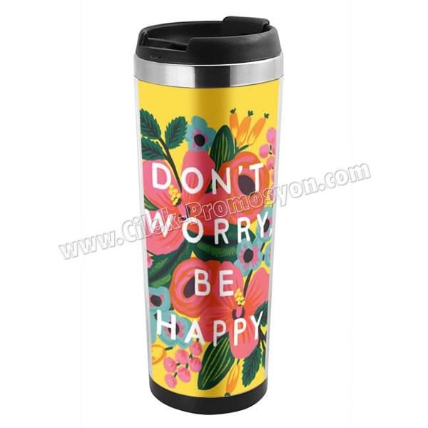 Kulpsuz Termos Bardak - Kupa - Mug 350 mL - Metal