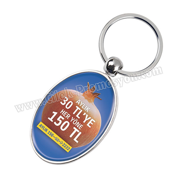 Metal Anahtarlık Oval - Tek Taraflı
