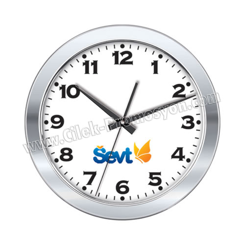 Metal Duvar Saati 30 Cm Krom