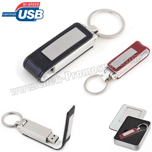 Metal Flash Bellek 16 GB - Deri Koruyuculu