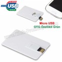 Toptan Ucuz Promosyon OTG Flash Bellek 8 GB - Kredi Kartı Formunda AFB3256