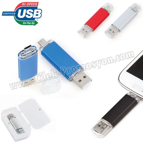 OTG Flash Bellek 8 GB - OTG Özellikli - Metal
