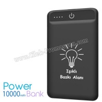 Ucuz Promosyon PowerBank 10000 mAh - Işıklı Baskı Alanı - Fener - 2 Çıkışlı APB3785