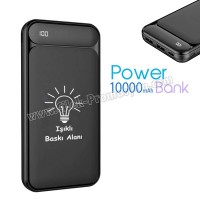 Ucuz Promosyon PowerBank 10000 mAh - Işıklı Baskı Alanı - 2 Çıkışlı APB3821