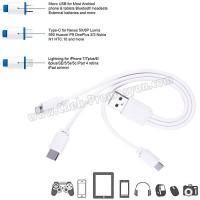 Ucuz Promosyon 3 Lü Şarj Kablosu APB3776