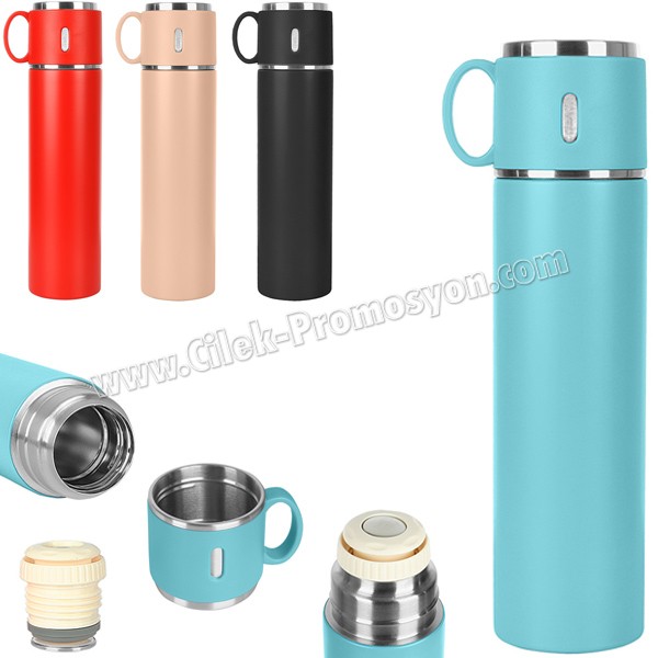 Termos 580 mL - Metal & Bardaklı
