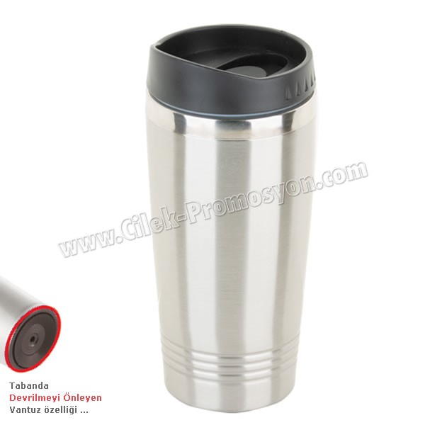Kulpsuz Devrilmez Termos Bardak - Kupa - Mug 475 mL - Metal